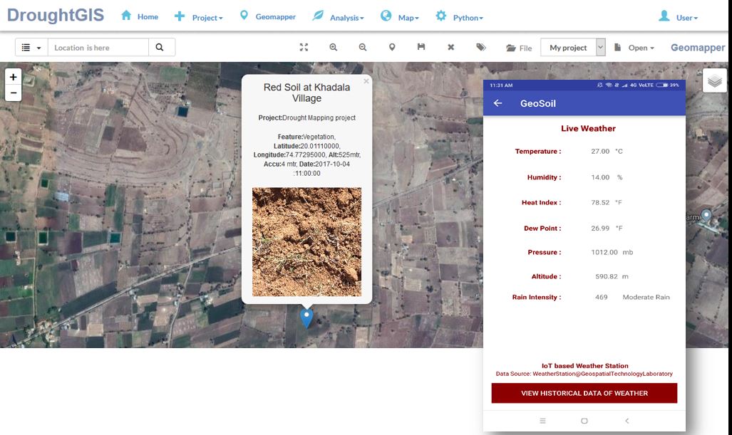 Prof. K. V. Kale has developed the IoT based system for drought research